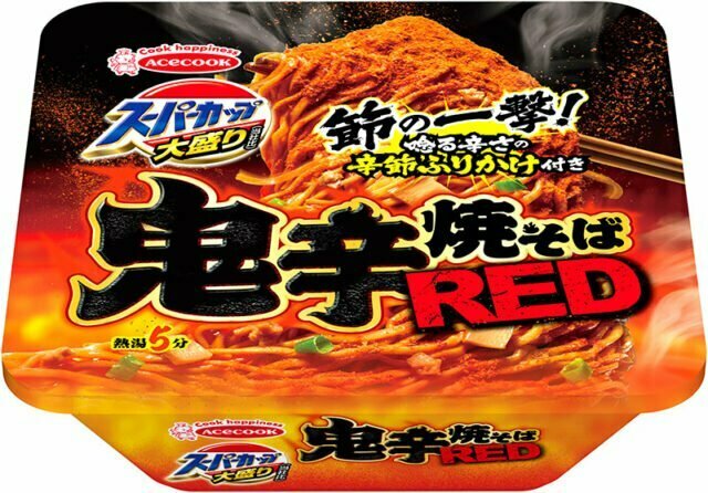 「スーパーカップ大盛り　鬼辛焼そば RED」