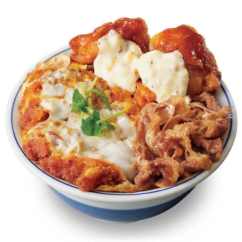 牛・豚・鶏のトリプルカツ丼 H（ヘビー）：890円（税込979円）