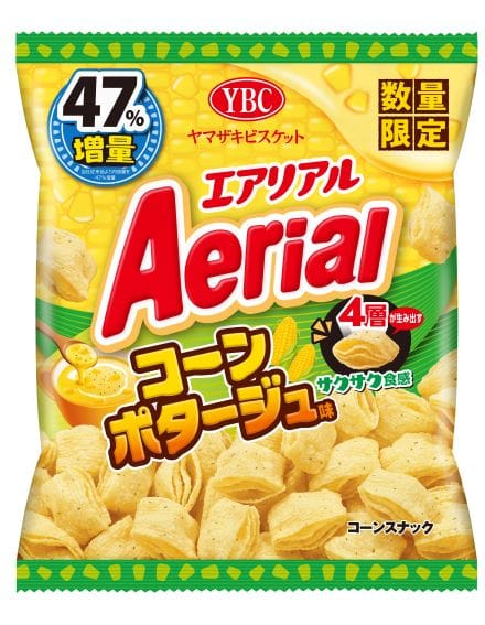 「ヤマザキビスケット エアリアル コーンポタージュ
47%増量 96g」（税込151円）