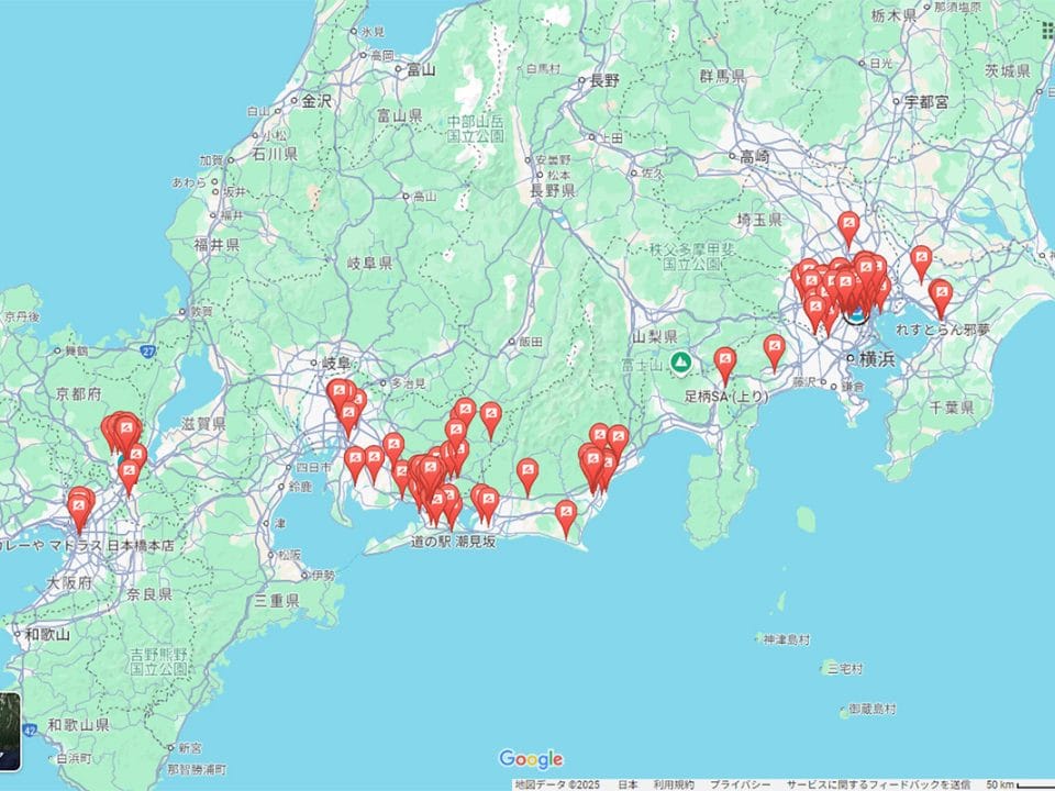 4年間のGoogleローカルガイドの投稿をマッピング