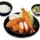 「海鮮盛り合わせ定食（イカ・白身・有頭大海老）」1390円（税込）